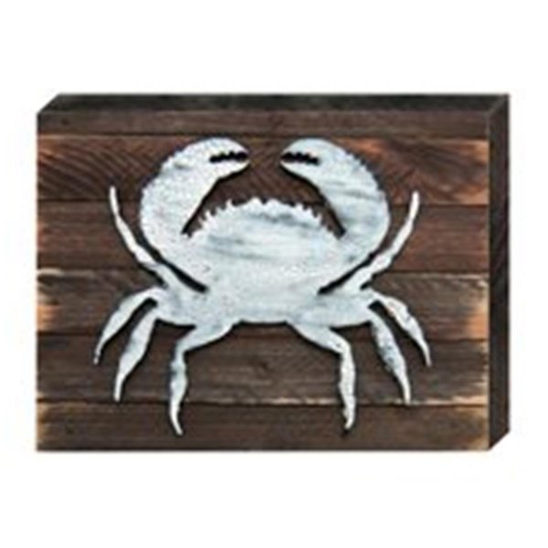 Designocracy Tropical Crab Vintage Art on Board Wall Decor 9851118